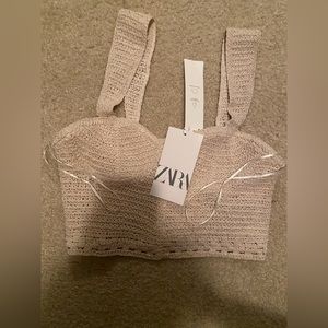 Zara crochet cream top size small